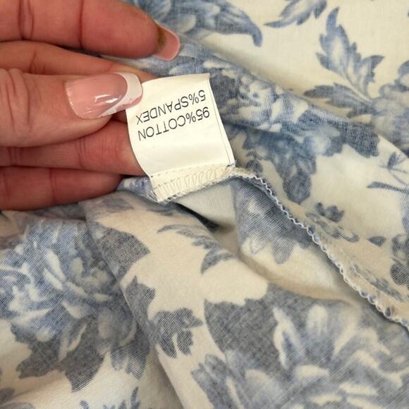 White Blue Harajuku Floral Skirts Women's Punk Cotton Vintage Pleated Skirt SZ S - Picture 7 of 10